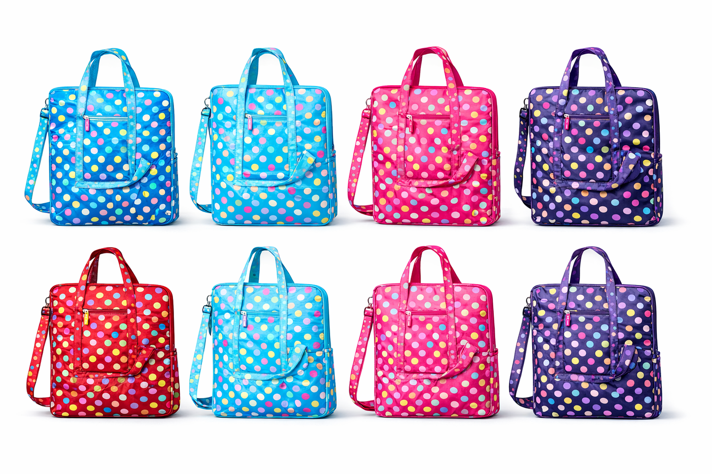 Kids Polka Dot Tote Bag for Girls & Boys, Waterproof Lightweight School Activity Bag with Adjustable Shoulder Strap