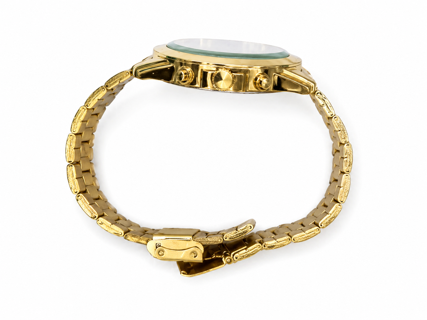 Fresono Men’s Chronograph Analog Watch | Gold Stainless Steel Strap | Quartz Movement |