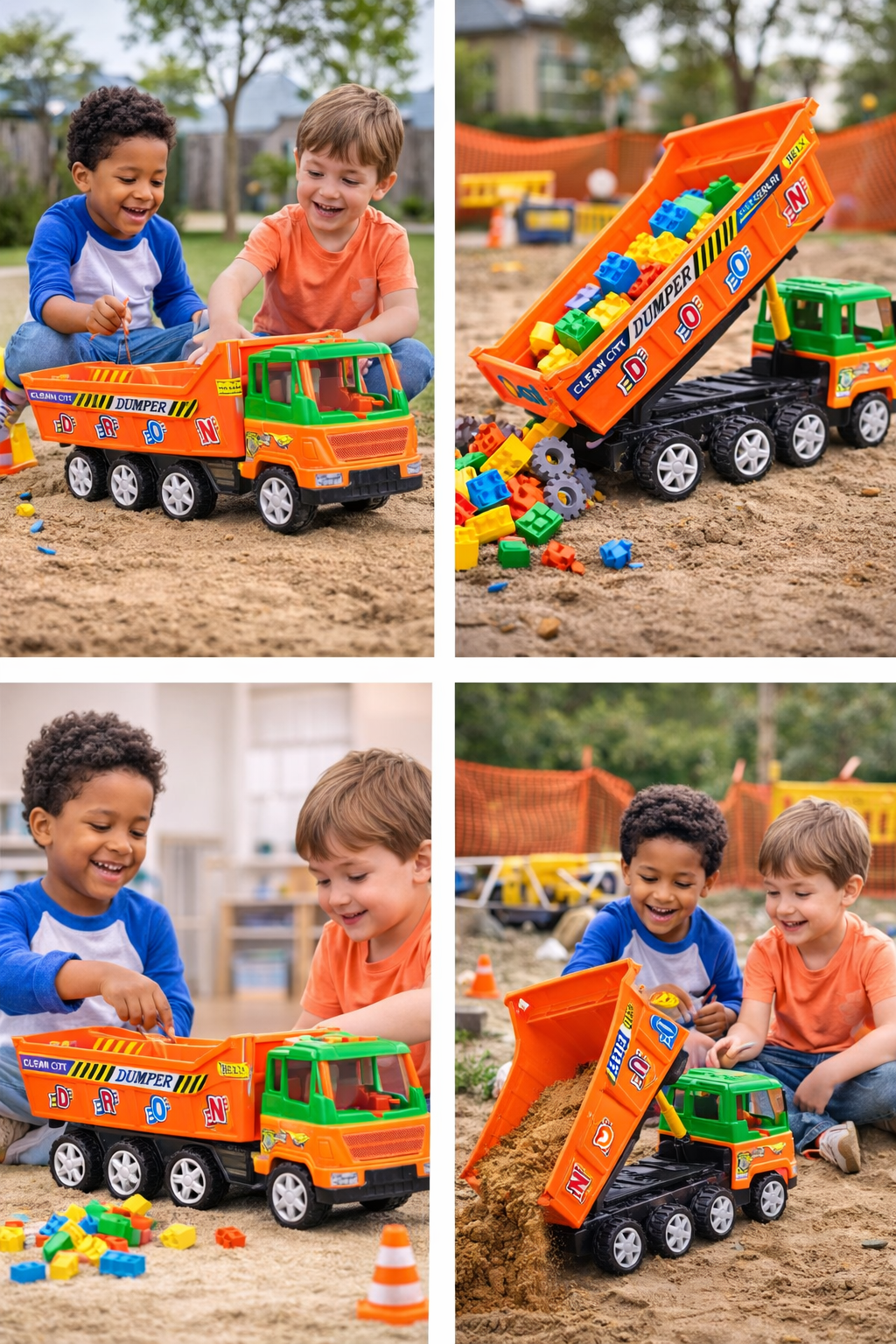 Dump Truck Toy for Kids, 12 Inch Big Dumper Truck with Movable Bed, Construction Vehicle Toy with Smooth Wheels, Non-Battery Toy for Boys & Girls (3+ Years)