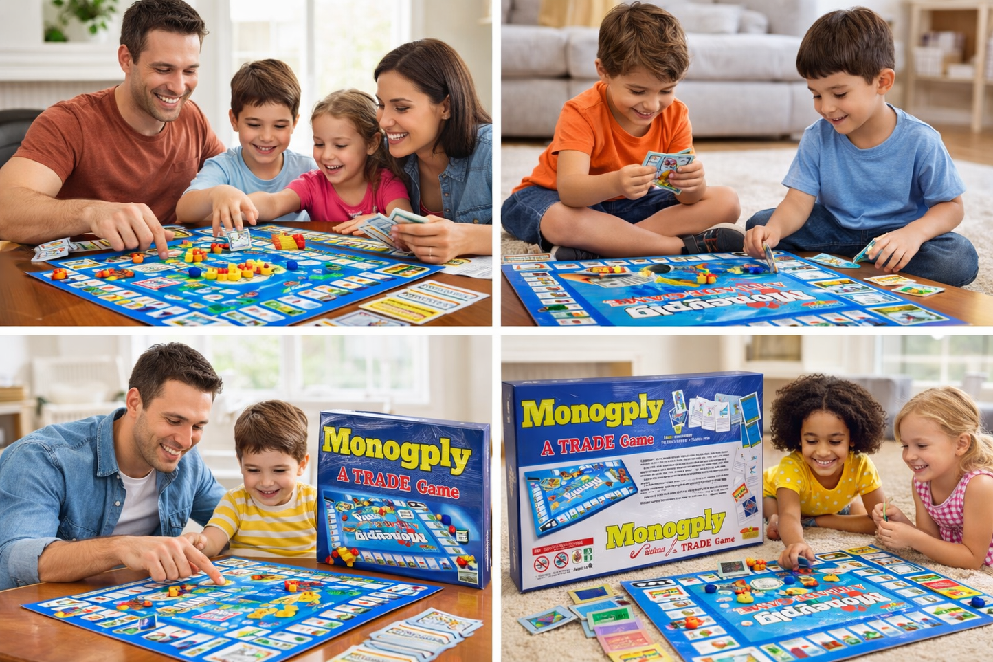 Monopoly Trading Board Game for Kids & Adults, Buy Sell Property Game with Dice, Tokens & Currency Notes, Family Strategy Game for 2–6 Players