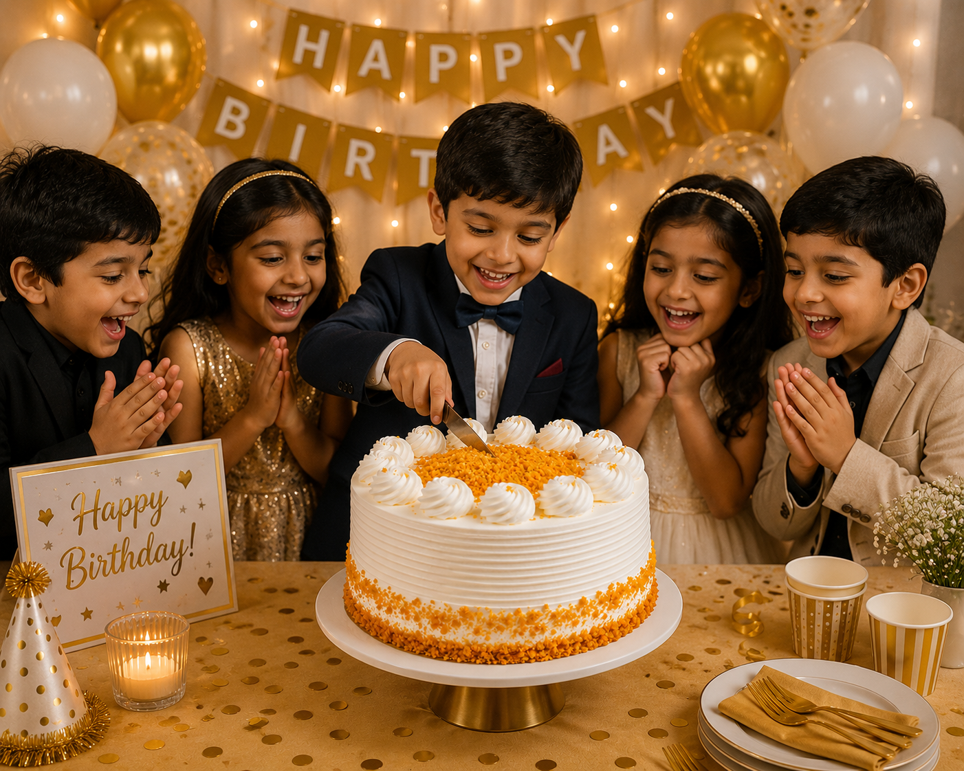 Butterscotch Cake (500 grams) | Premium Fresh Cream Butterscotch Crunch Cake | Soft Sponge Layer Cake | Birthday, Anniversary & Celebration Cake
