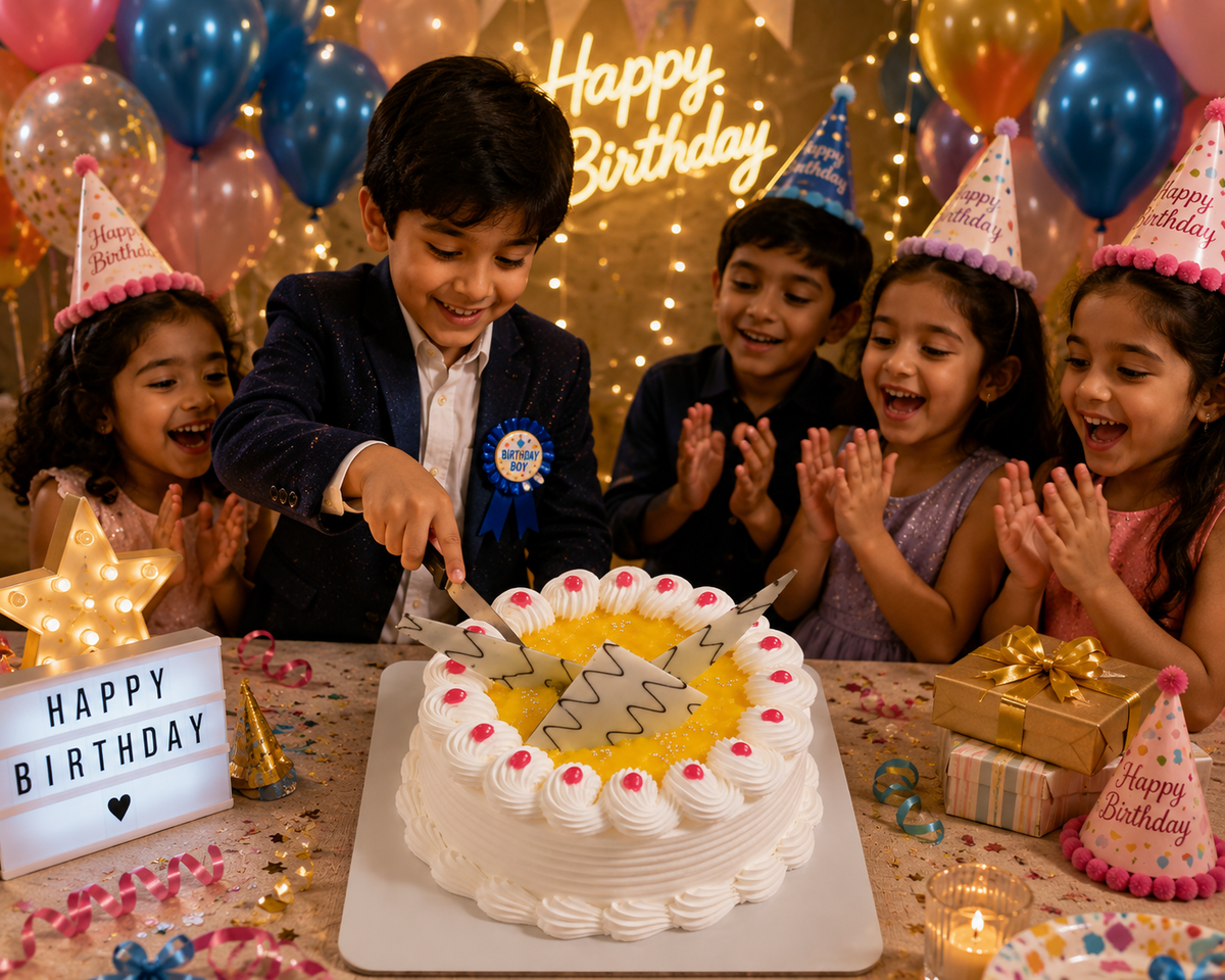 Fresh Cream Cake (250 grams)| Beautifully Decorated Birthday & Celebration Cake | Premium Bakery Dessert for Birthdays, Parties & Special Occasions