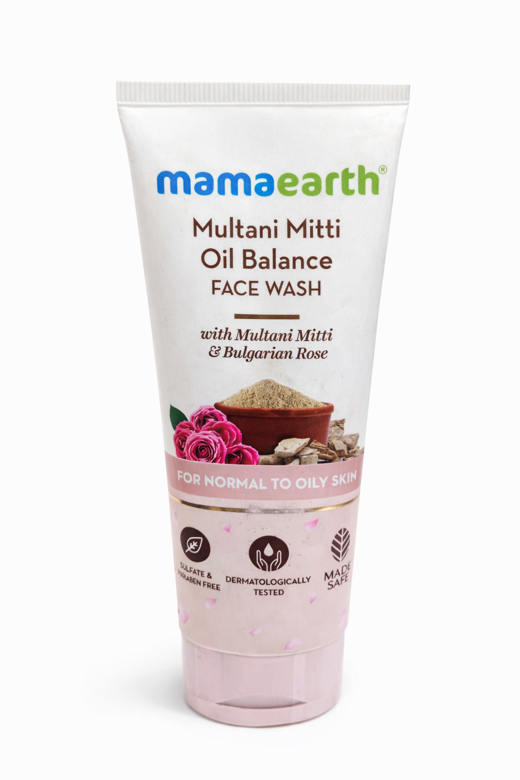 Mamaearth Multani Mitti Oil Balance Face Wash with Bulgarian Rose, Deep Cleansing Face Wash for Normal to Oily Skin