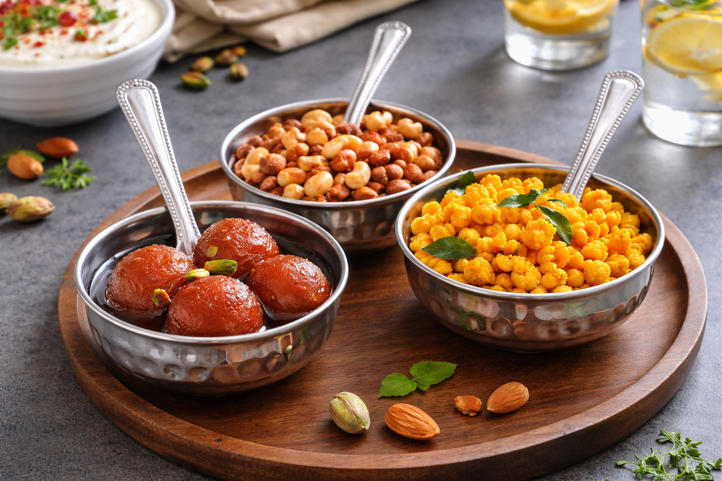 Small Serving Bowls for Kitchen, Dining & Kids Use (3 Bowls + 3 Spoons)