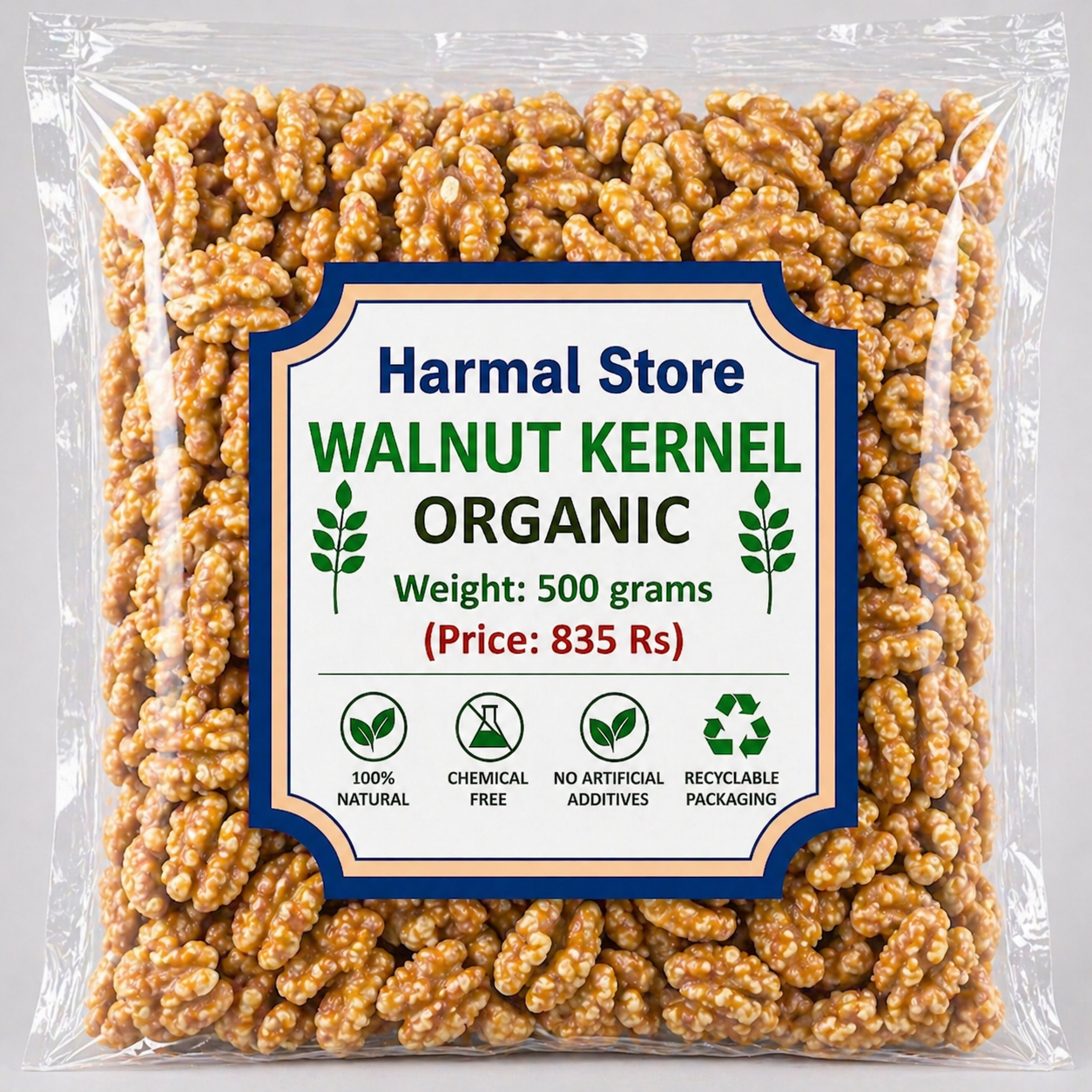 Harmal Store Organic Walnut Kernels 500g | Premium Akhrot Giri | Natural Dry Fruits