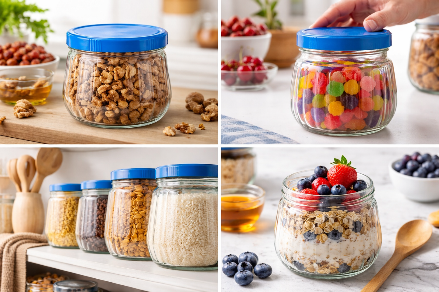 Glass Storage Jar with Airtight Lid | Multipurpose Kitchen Container for Pickle, Spices, Snacks & Dry Fruits