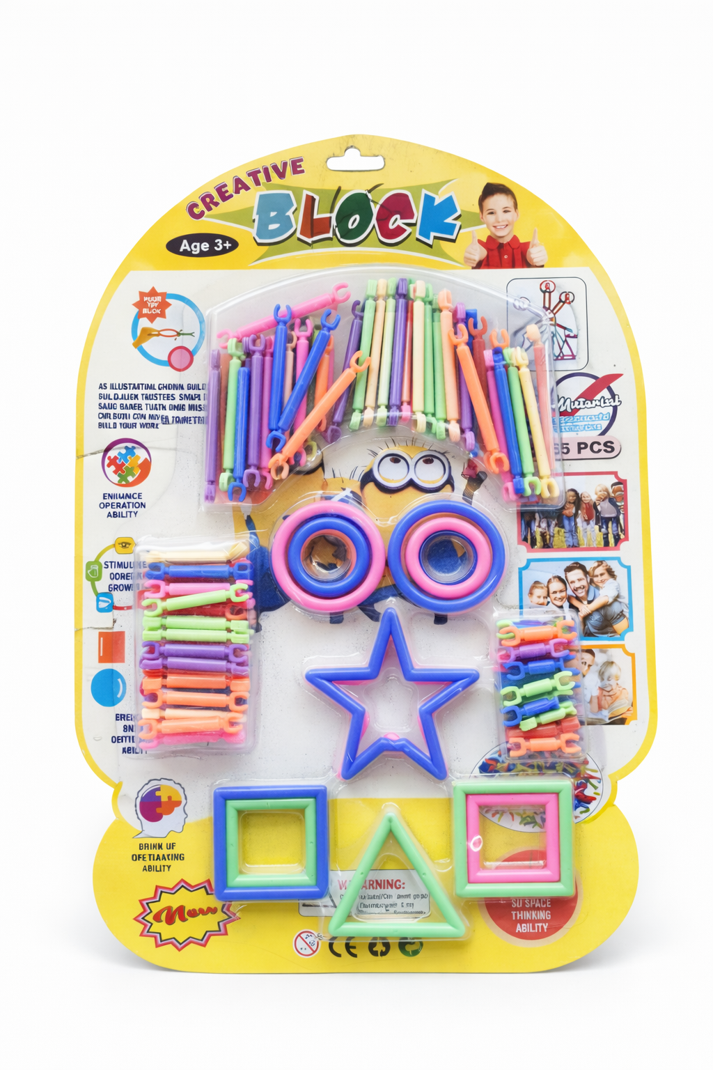 Creative Building Blocks Toy Set for Kids (Age 3+) | DIY Connector Sticks & Shapes Kit