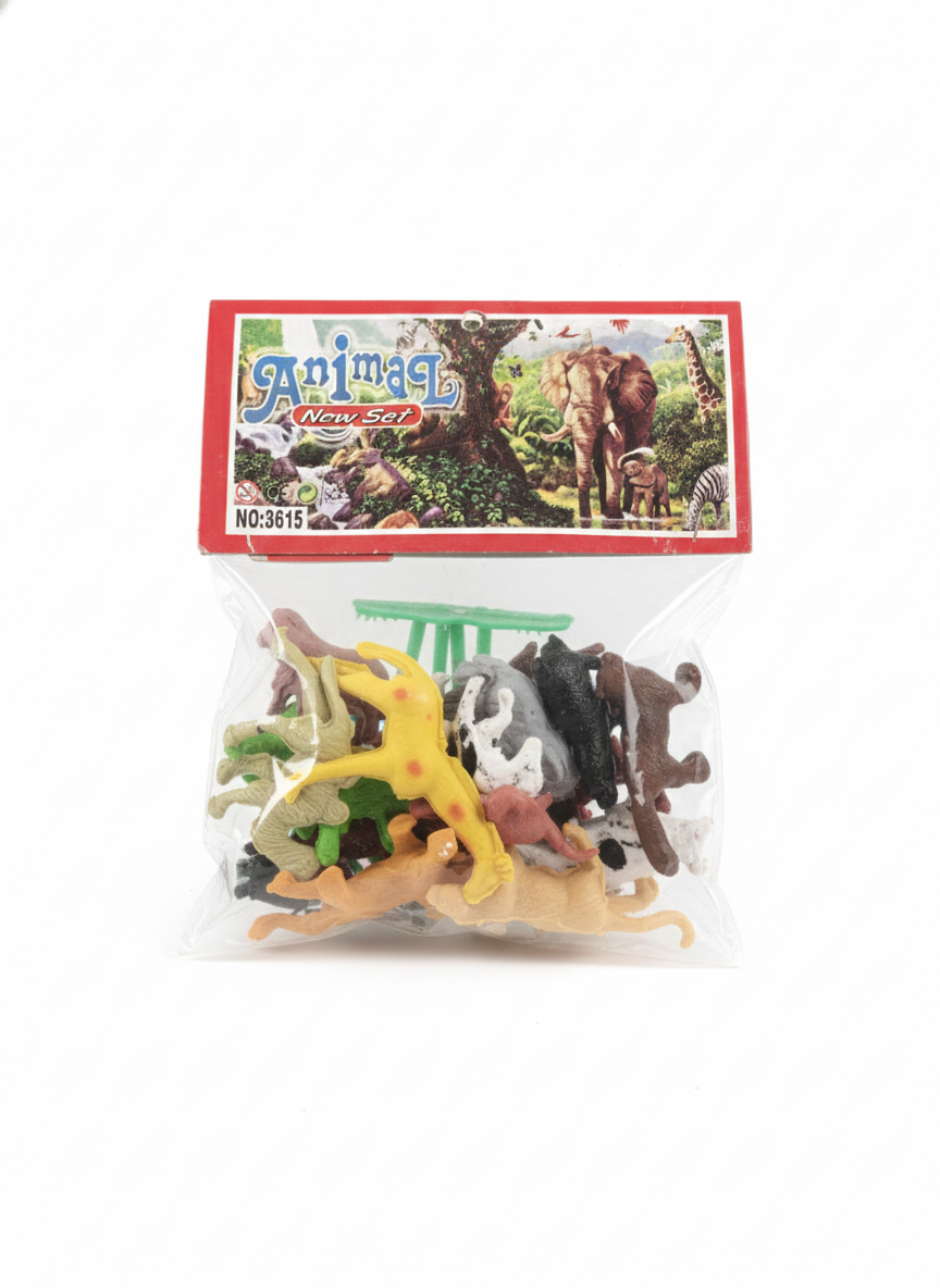 Mini Animal Toy Set for Kids – 10 PCS Jungle Animal Figures with Accessories, Educational Learning Toys, Safe Plastic Miniatures for Boys & Girls