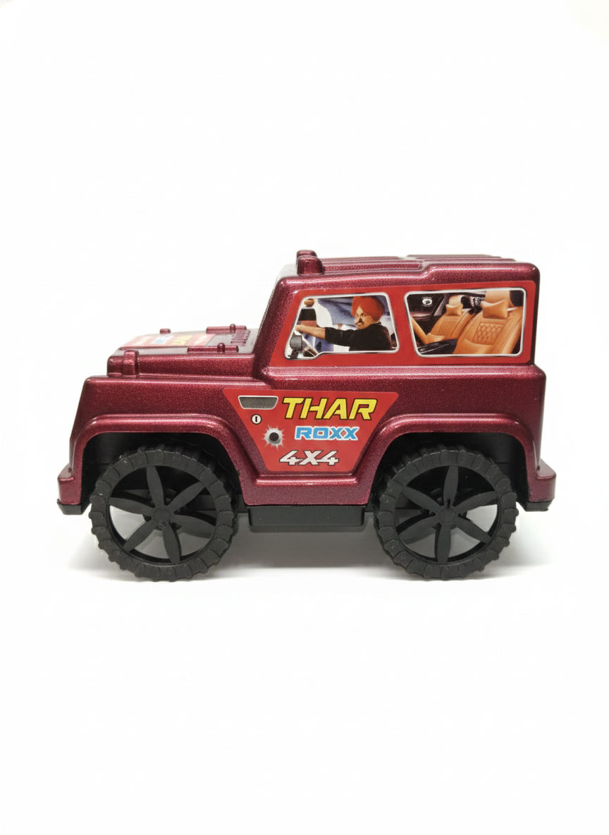 THAR Roxx 4x4 Toy Car for Kids – Pull Back Action Off-Road SUV Toy Vehicle with Big Wheels – Durable Adventure Toy Car for Boys & Girls