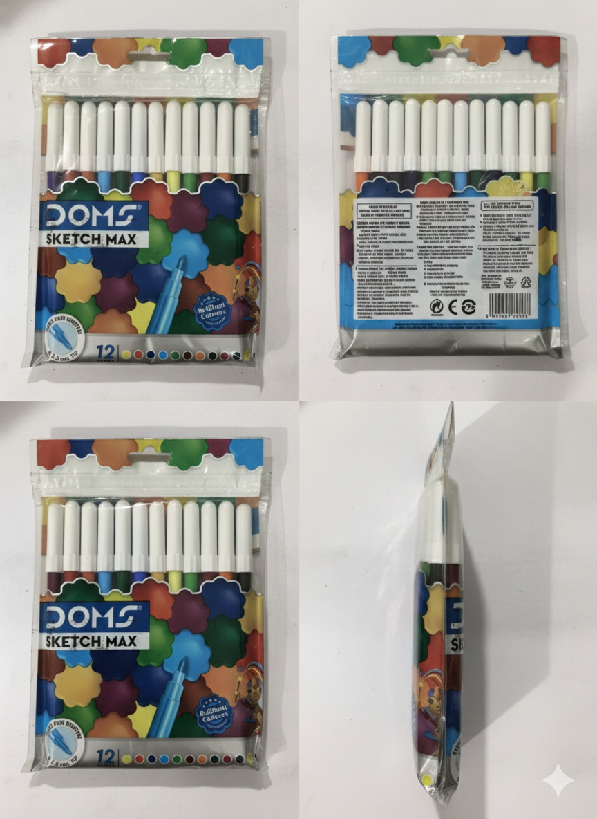DOMS Sketch Max Color Pens Set (12 Shades)