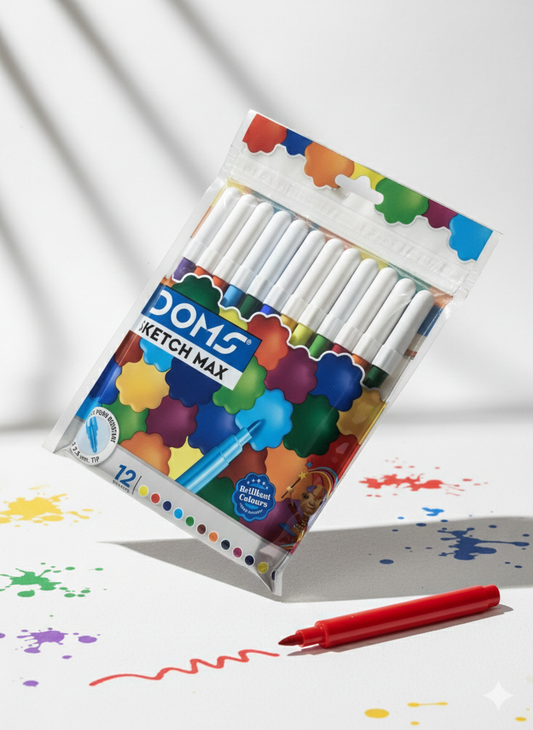 DOMS Sketch Max Color Pens Set (12 Shades)