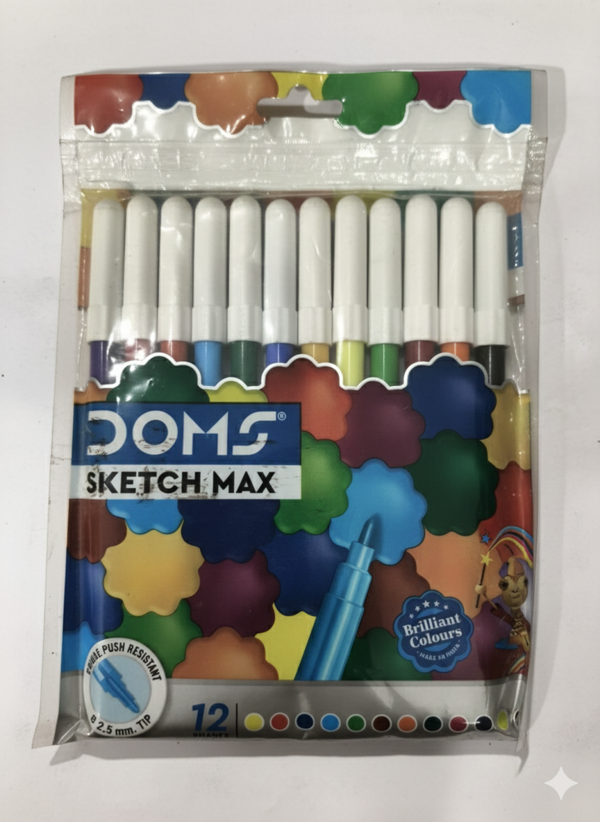 DOMS Sketch Max Color Pens Set (12 Shades)