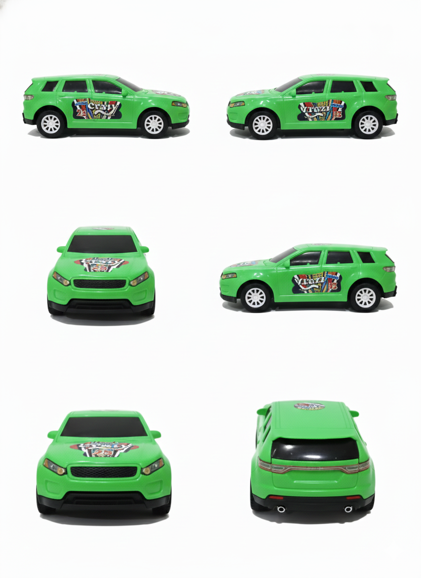 Durable Plastic Racing SUV Vehicle with Crazy Graphic Design – Small Toy Car Gift for Kids