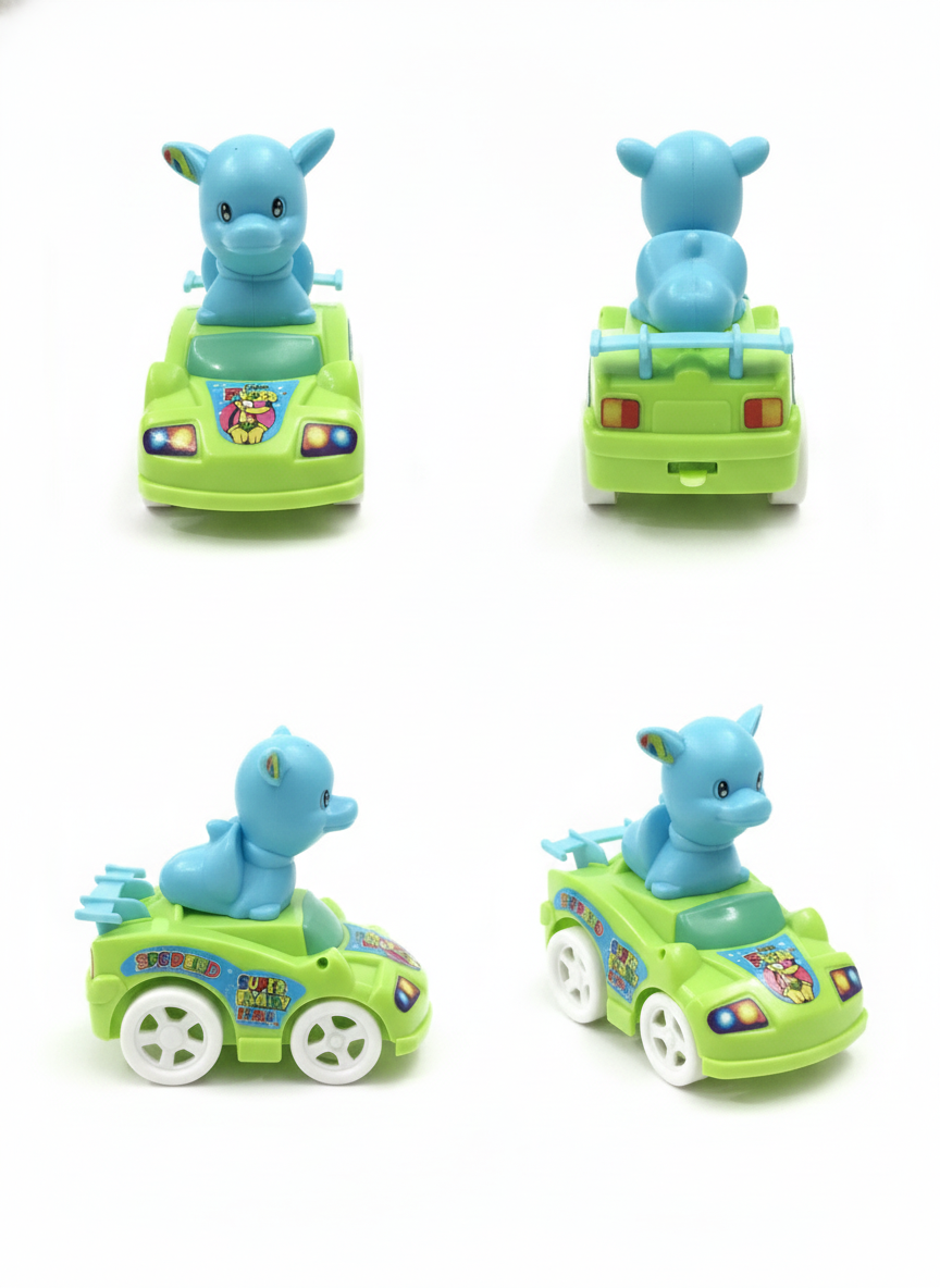 Kids Toy Car with Cute Dolphin Figure – Mini Cartoon Pull Back Car for Boys & Girls