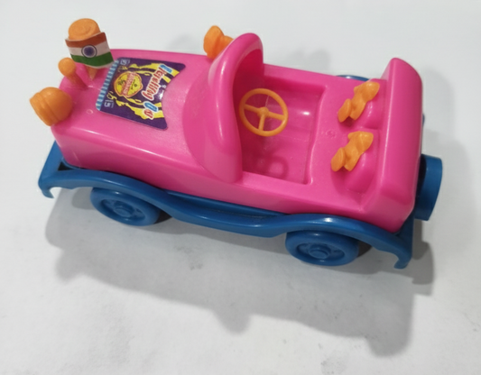 Cute Plastic Mini Car with Rolling Wheels & Steering Design