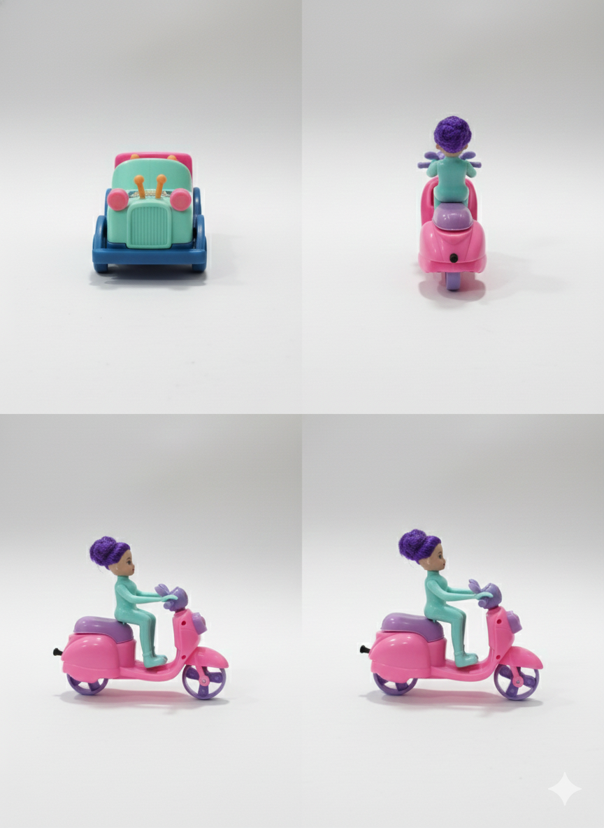 Cute Girl Doll Riding Bike with Movable Joints – Pretend Play Toy for Girls (3+ Years)