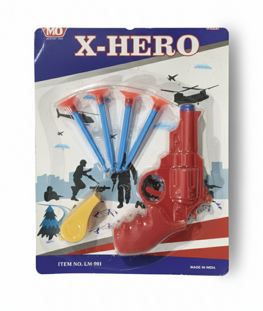 Safe Foam Bullet Shooter Set with Target Whistle