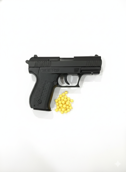 Safe BB Gun Toy Pistol with Yellow Pellets, Realistic Design, Lightweight Shooting Toy for Boys & Girls (Ages 6+)