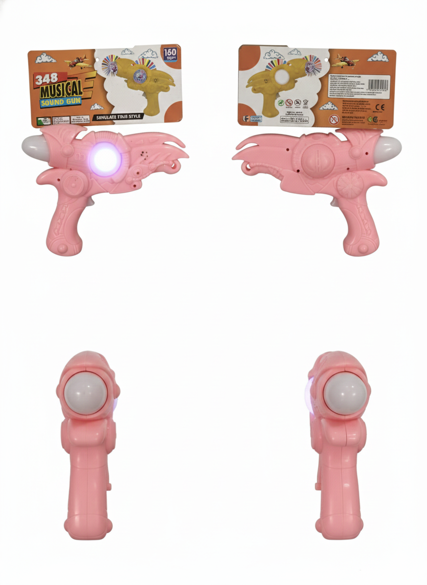 Kids Musical Light Toy Gun with Sound Effects, Flashing LED Lights,
