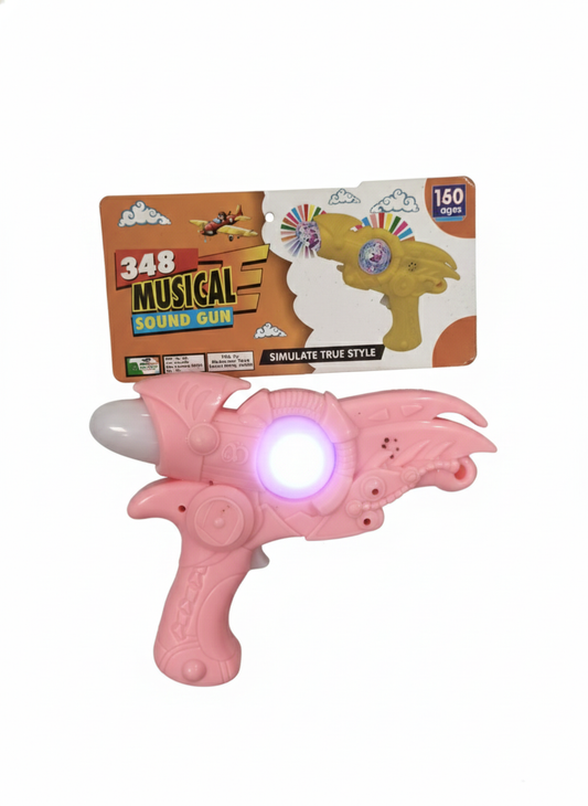 Kids Musical Light Toy Gun with Sound Effects, Flashing LED Lights,