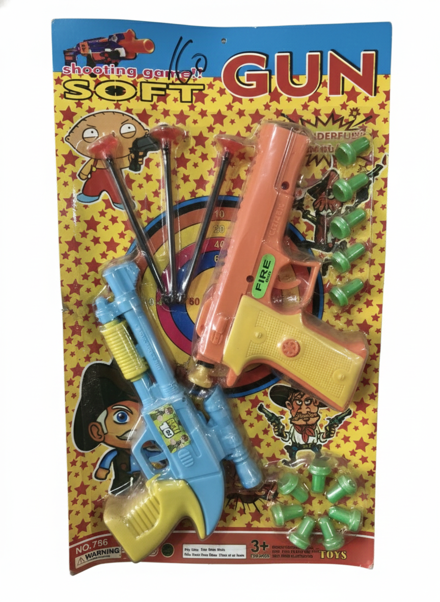 Kids Toy Gun Set with Soft Suction Darts & Foam Bullets – Safe Plastic Shooting Pistol Pack for Boys & Girls