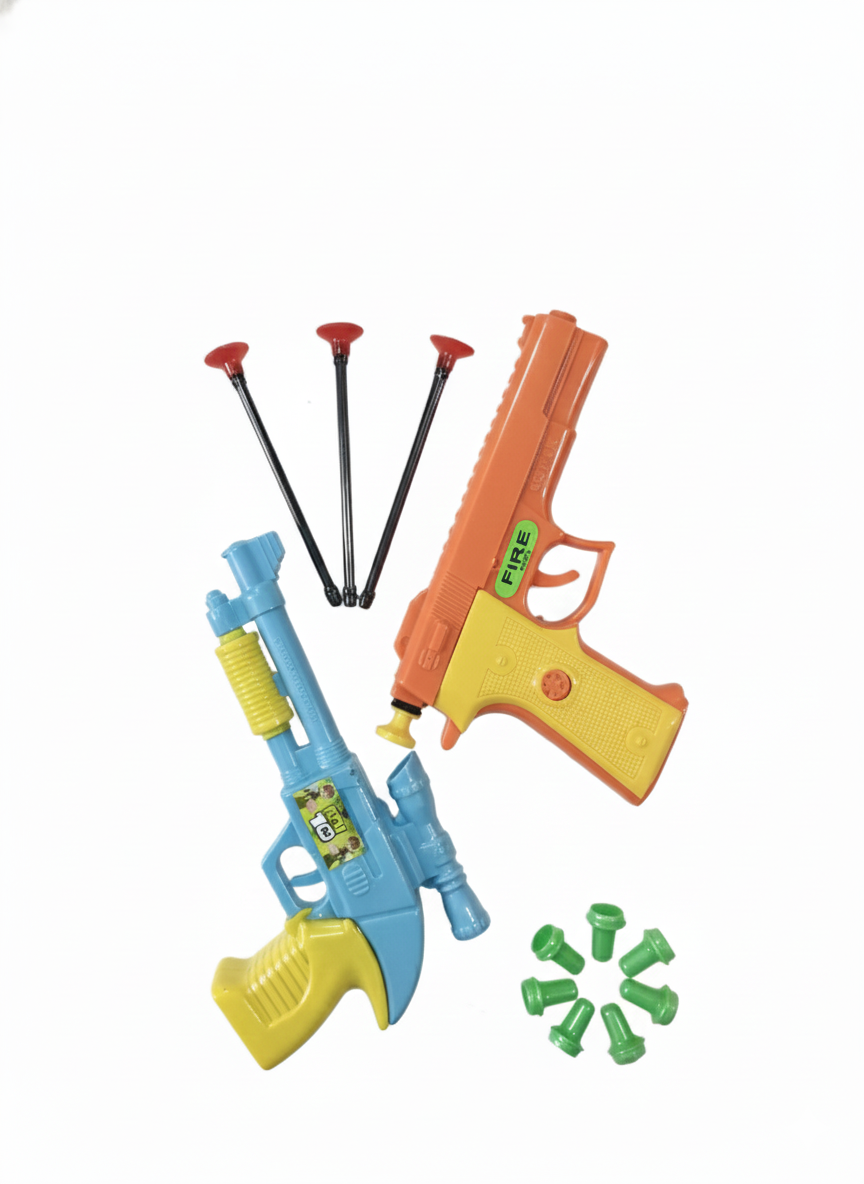 Kids Toy Gun Set with Soft Suction Darts & Foam Bullets – Safe Plastic Shooting Pistol Pack for Boys & Girls