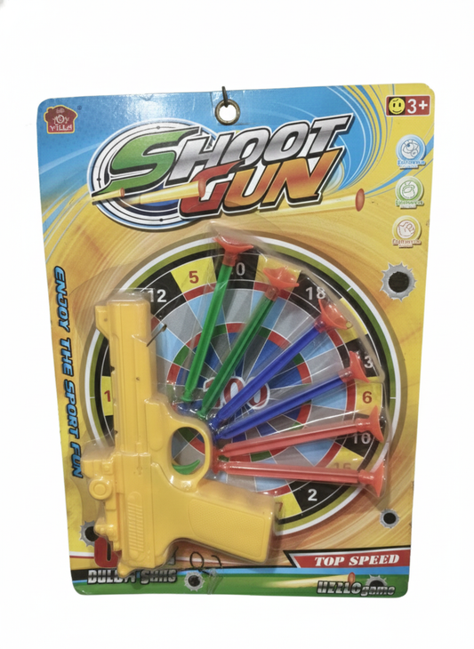 Toy Gun with Suction Cup Darts & Target Board for Kids 3+