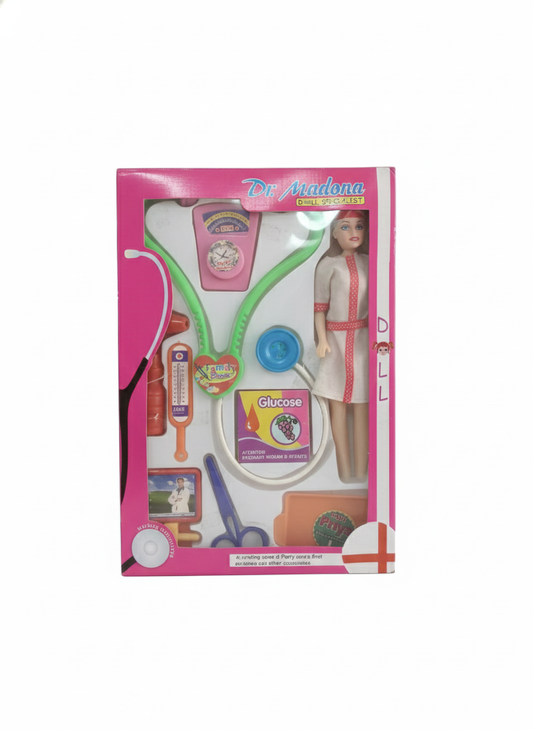 Doctor Doll Play Set for Girls with Medical Kit Accessories