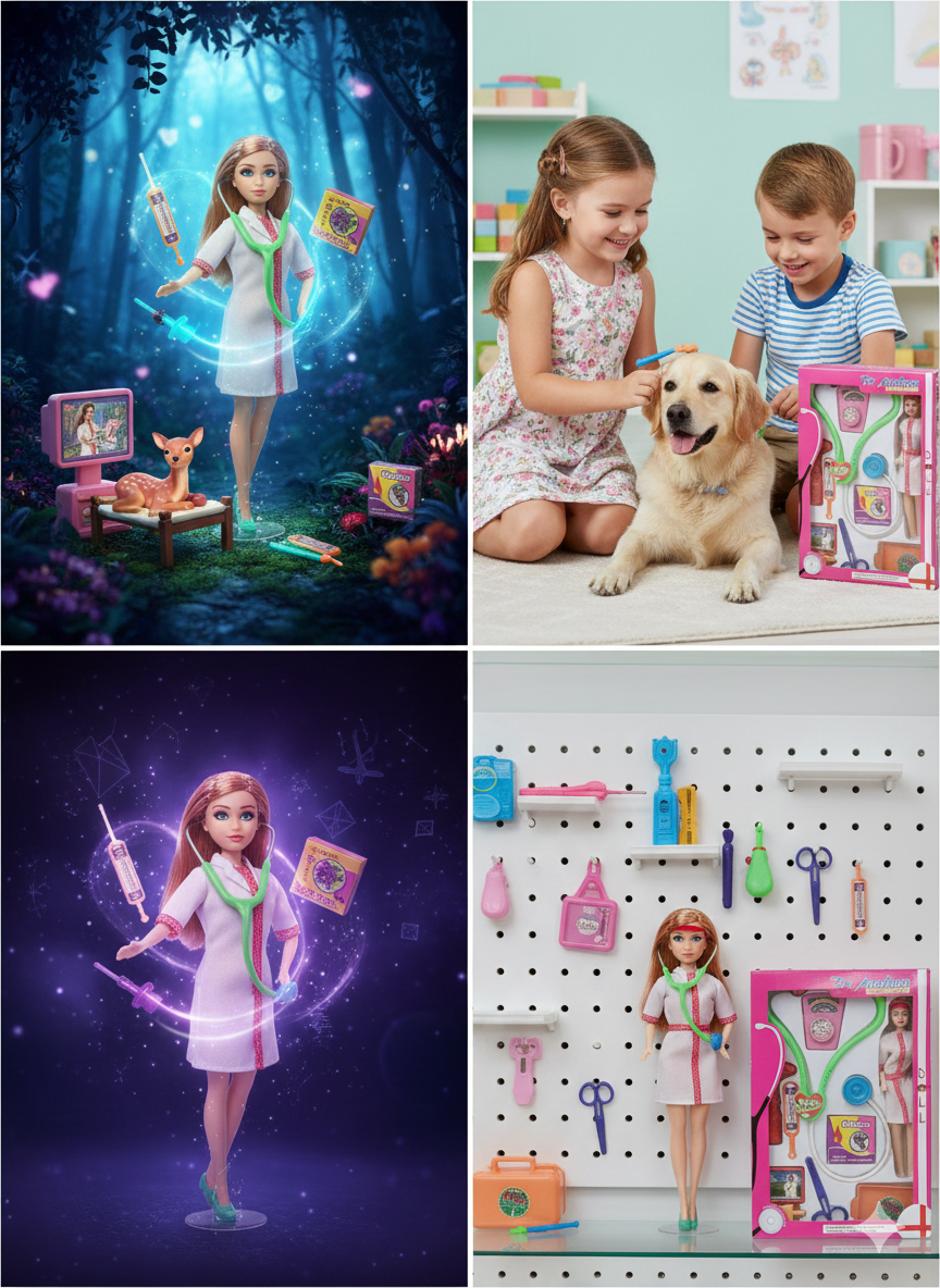 Doctor Doll Play Set for Girls with Medical Kit Accessories