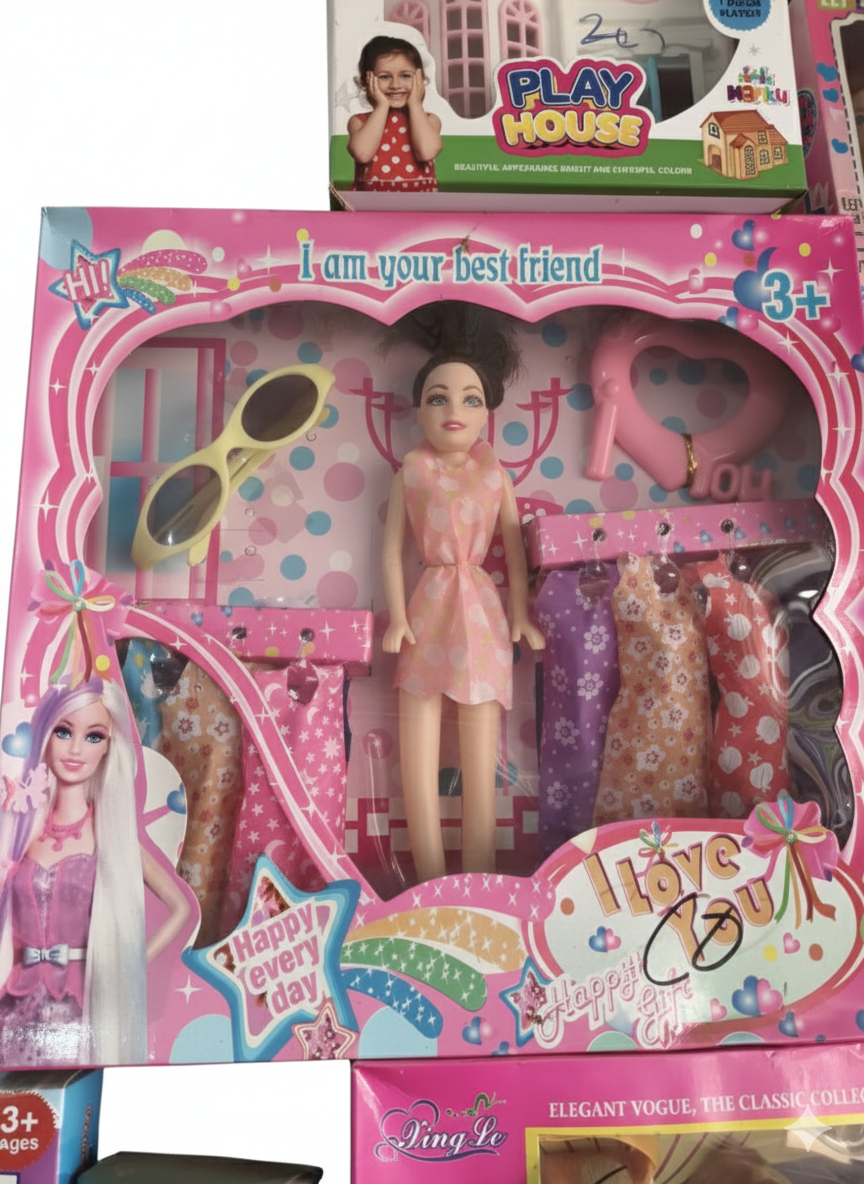 Fashion Doll Dress-Up Set for Girls with Multiple Dresses & Accessories