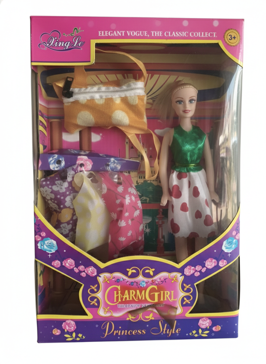 Stylish Princess Doll with Changeable Outfits – Pretend Play Toy for Kids Age 3+