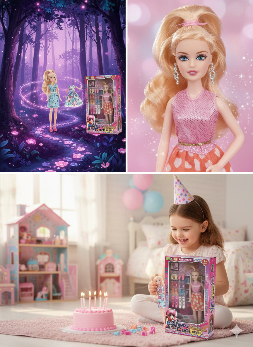Dress-Up Princess Doll Toy with Stylish Outfit – Pretend Play Toy for Kids Age 3+