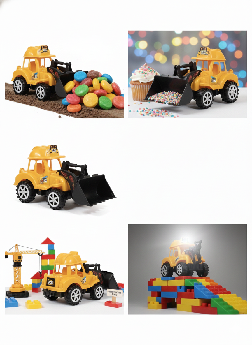 JCB Digger Toy for Kids, Construction Vehicle Front Loader Toy with Movable Bucket