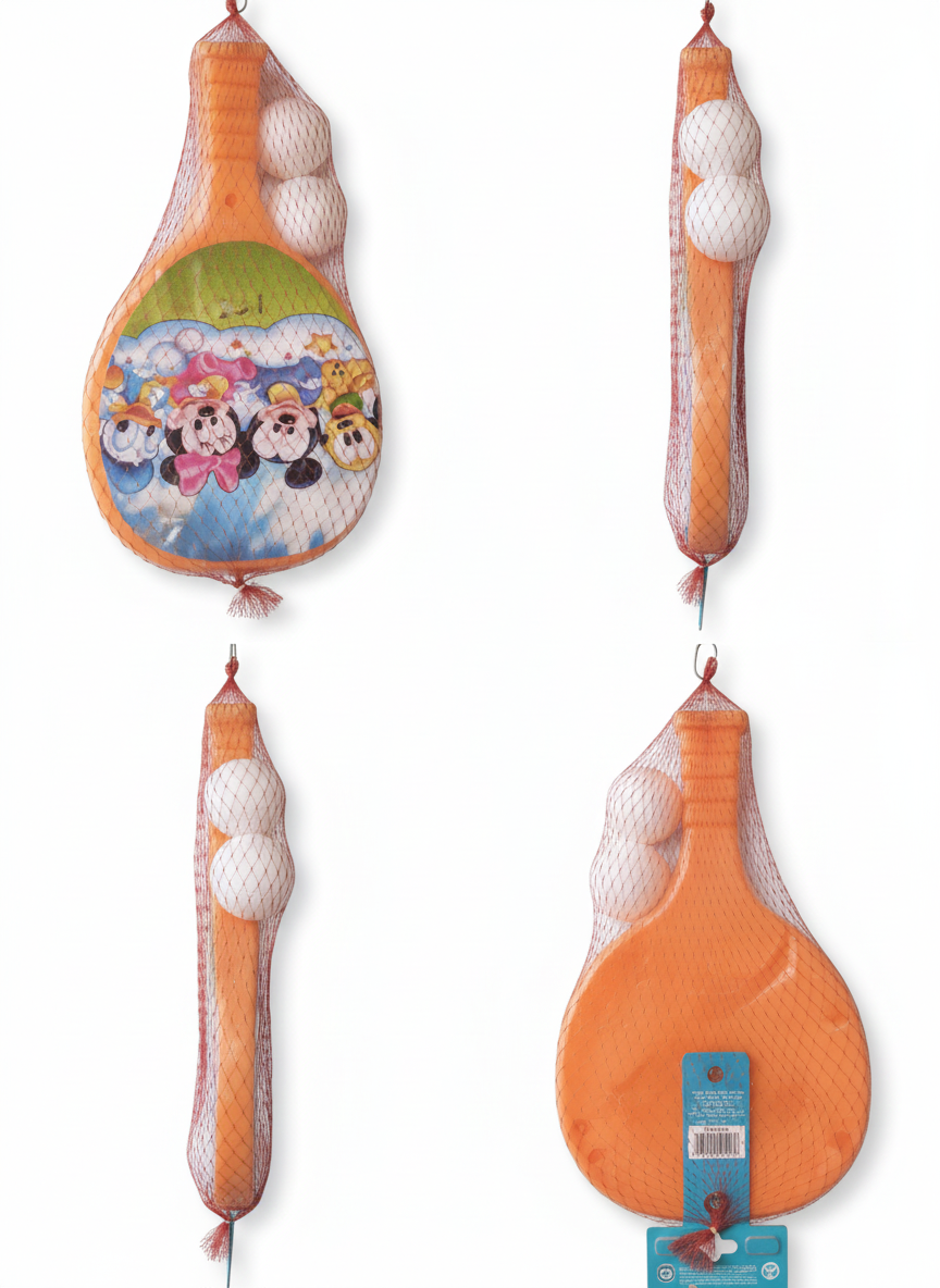 Kids Table Tennis Bat & Ball Set | Plastic Ping Pong Racket with 2 Balls