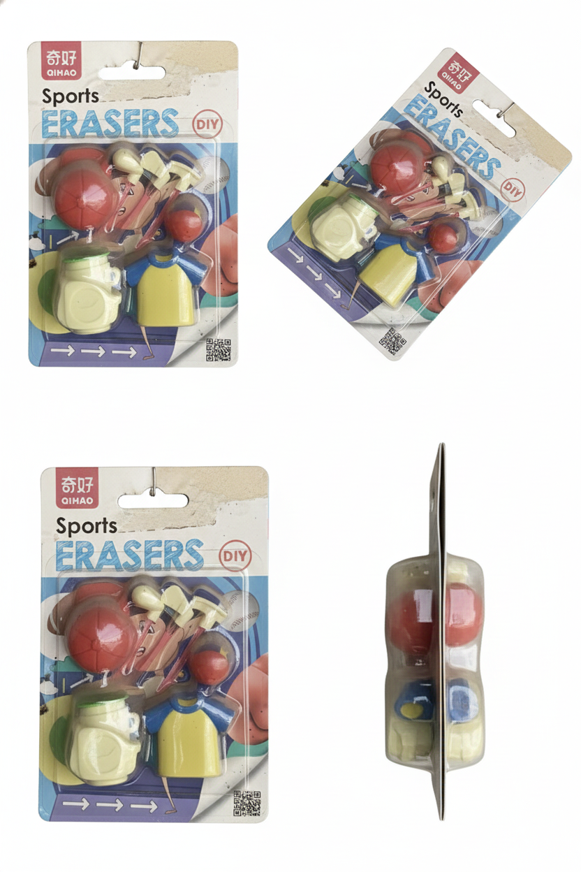 Sports Erasers Set for Kids DIY Puzzle Erasers Toy