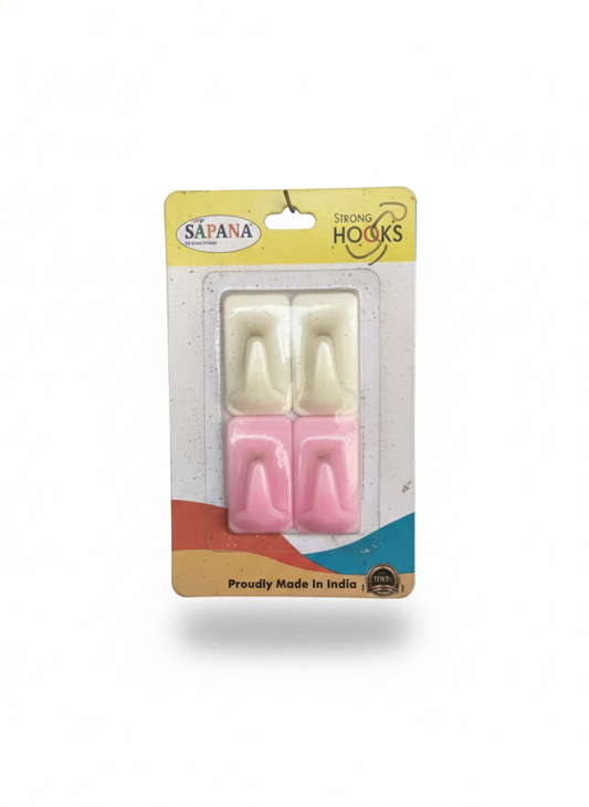 Self Adhesive Wall Hooks for Home & Kitchen (4 Pcs)