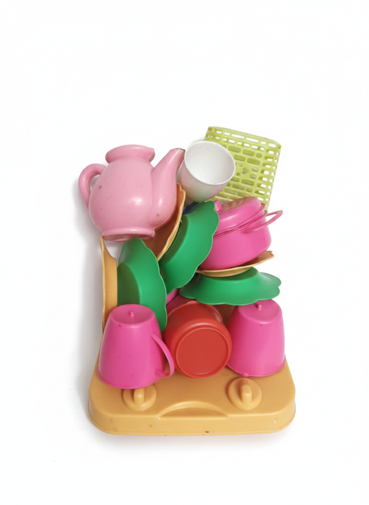 Kids Kitchen Tea Set Toy with Cups, Plates & Teapot