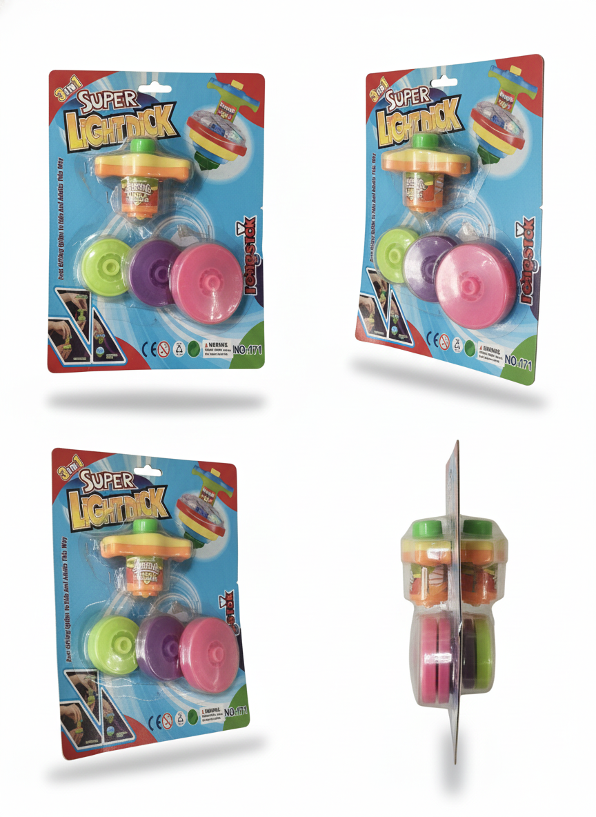 3 in 1 Super Light Stick Spinning Top Toy for Kids