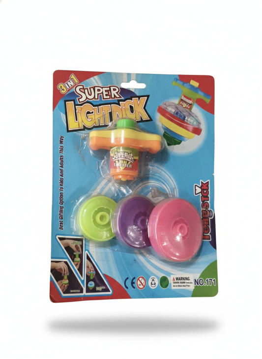 3 in 1 Super Light Stick Spinning Top Toy for Kids