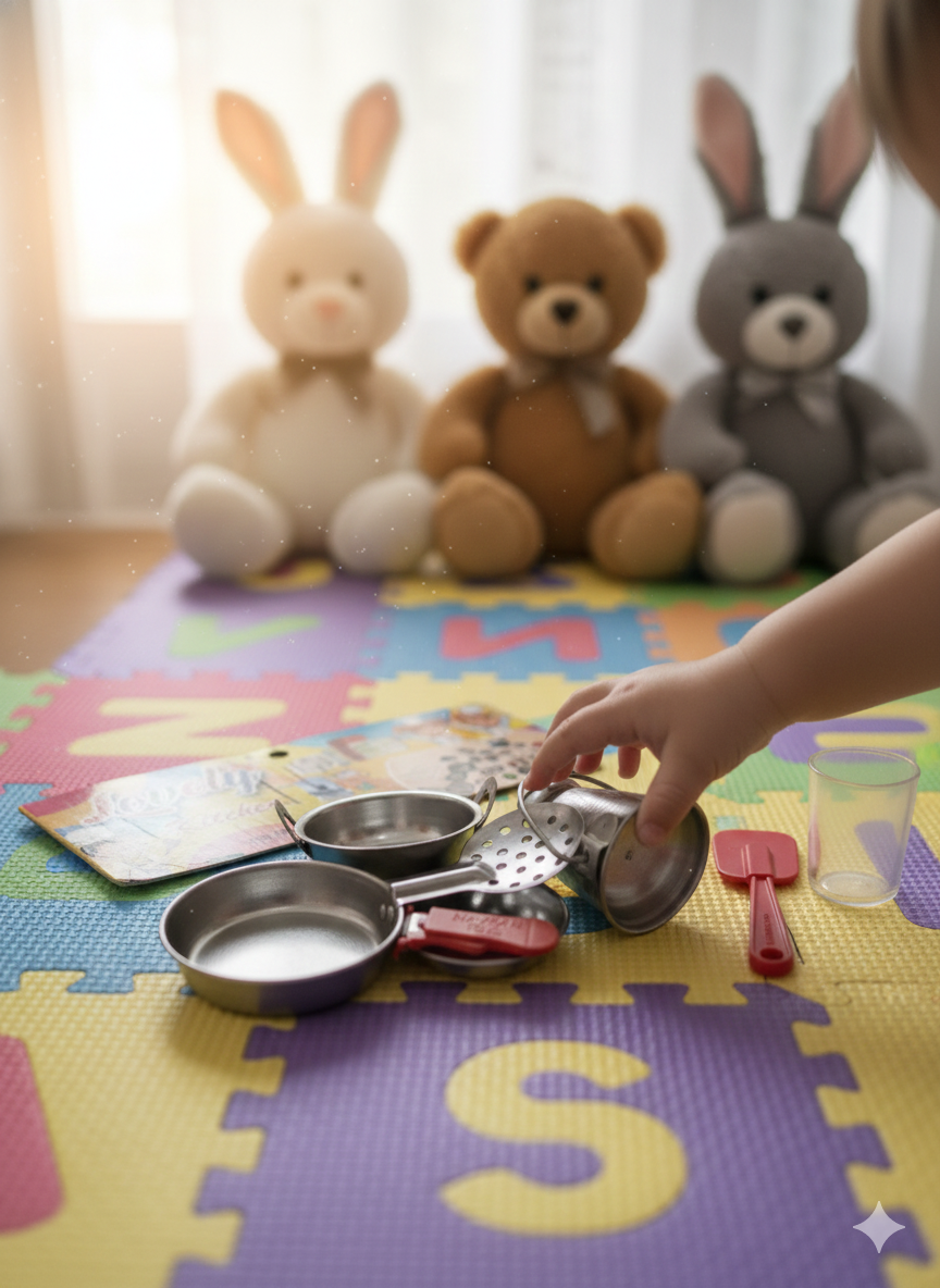 Kids Kitchen Set Toy – Mini Stainless Steel Cooking Set for Children