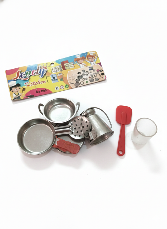 Kids Kitchen Set Toy – Mini Stainless Steel Cooking Set for Children