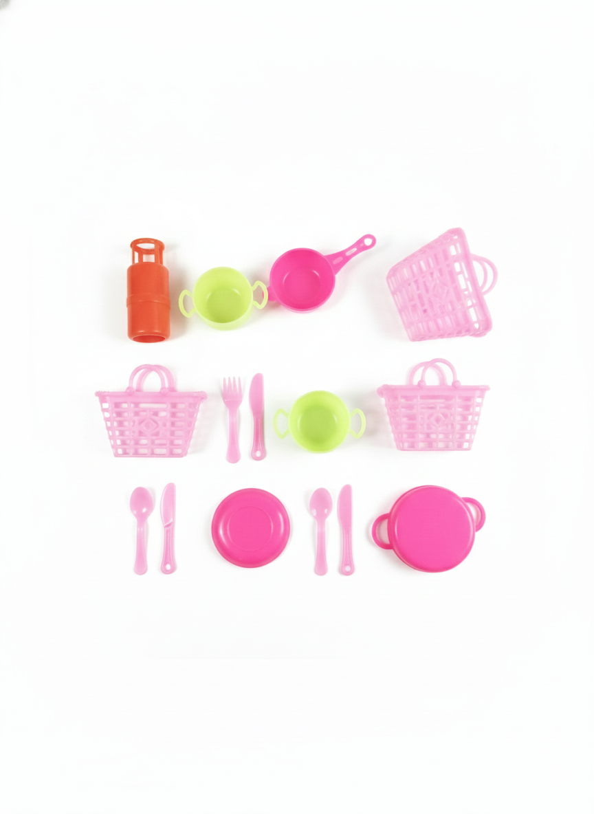 Kids Kitchen Play Set Toy – Mini Cooking Utensils Set with Pots