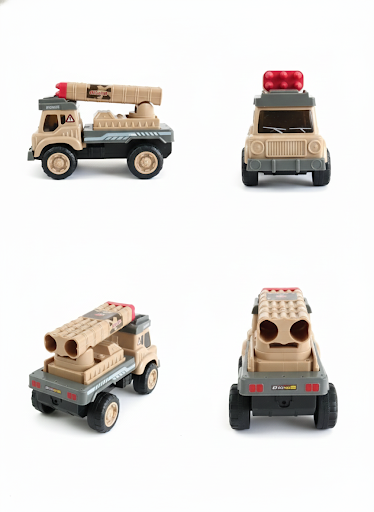 Military Missile Launcher Truck Toy for Kids – Army Vehicle Toy with Rotating Launcher
