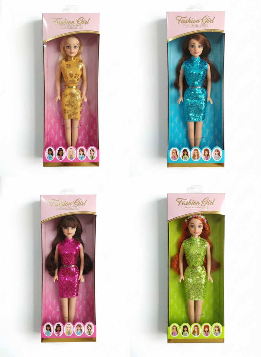 Fashion Doll for Girls – Stylish Barbie-Type Doll with Dress