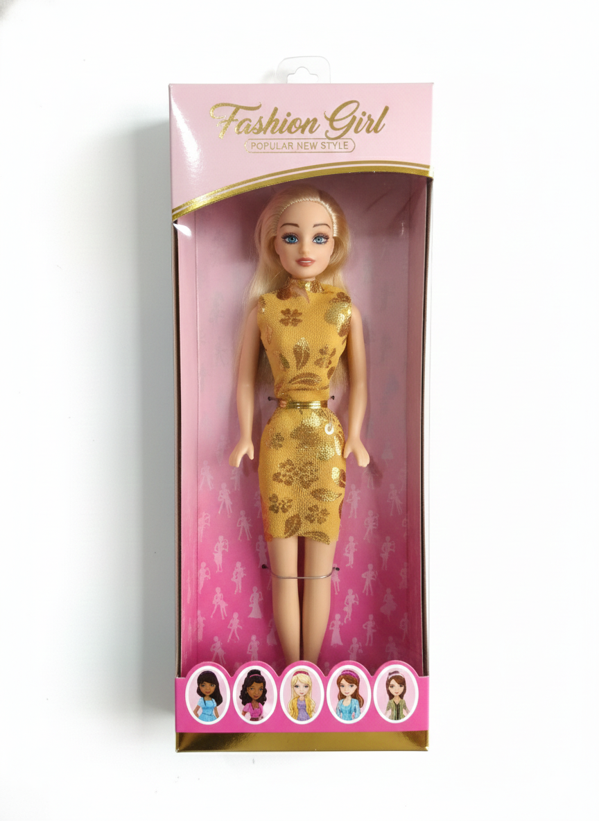 Fashion Doll for Girls – Stylish Barbie-Type Doll with Dress