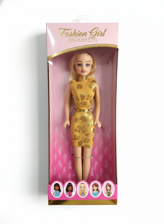 Fashion Doll for Girls – Stylish Barbie-Type Doll with Dress