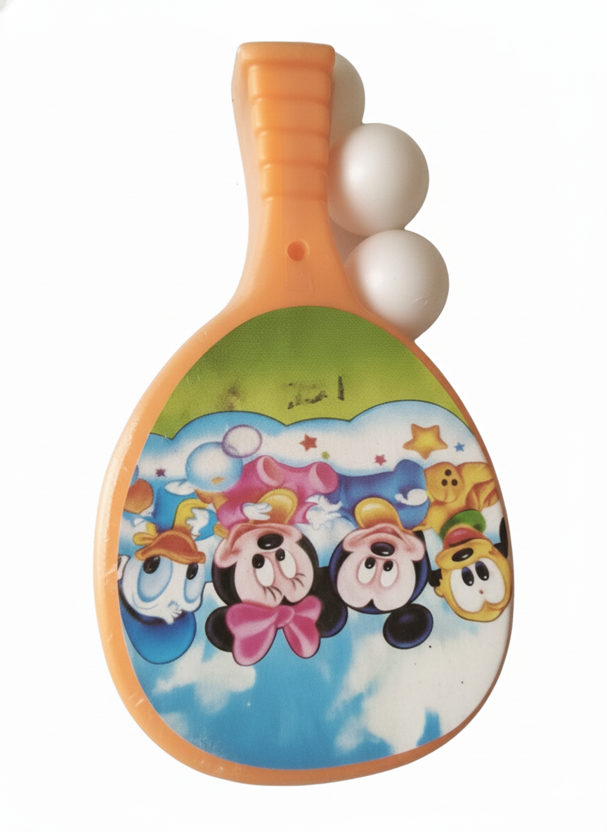 Kids Paddle Ball Game Set with 3 Balls – Cartoon Table Tennis Paddle Toy for Children Indoor Outdoor Sports Game, Lightweight Plastic Racket for Boys &amp; Girls