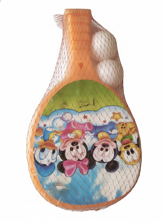 Kids Paddle Ball Game Set with 3 Balls – Cartoon Table Tennis Paddle Toy for Children Indoor Outdoor Sports Game, Lightweight Plastic Racket for Boys &amp; Girls