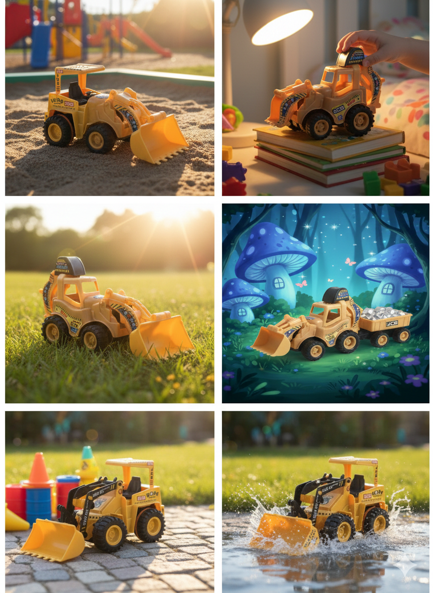 Heavy Duty Plastic Bulldozer Toy for Boys (Yellow)