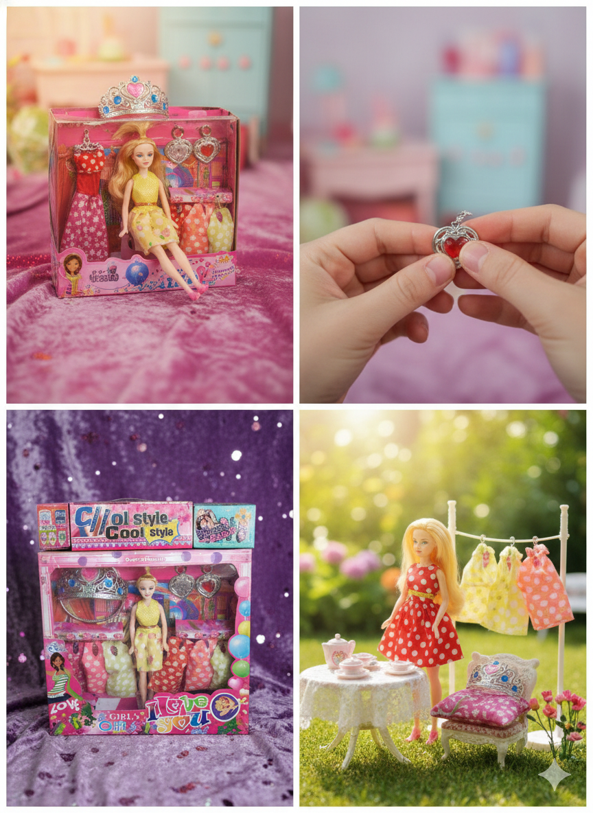 Fashion Doll Set for Girls with Dresses & Accessories